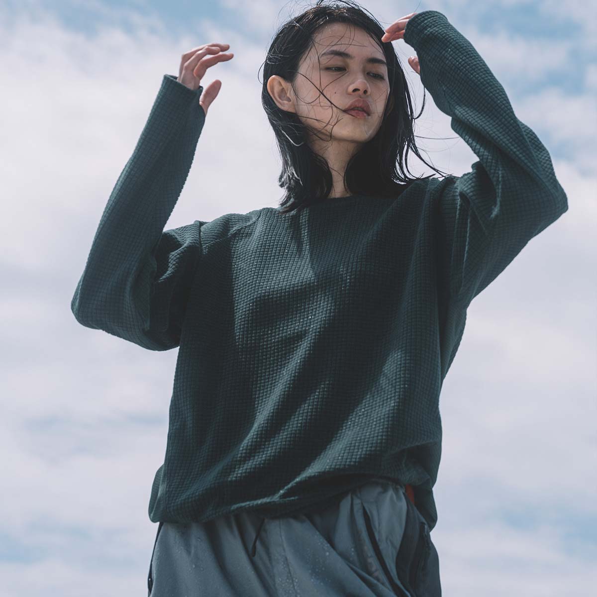 GRID FLEECE CREW NECK<span>グリッド フリース クルー ネック［ユニセックス］</span>